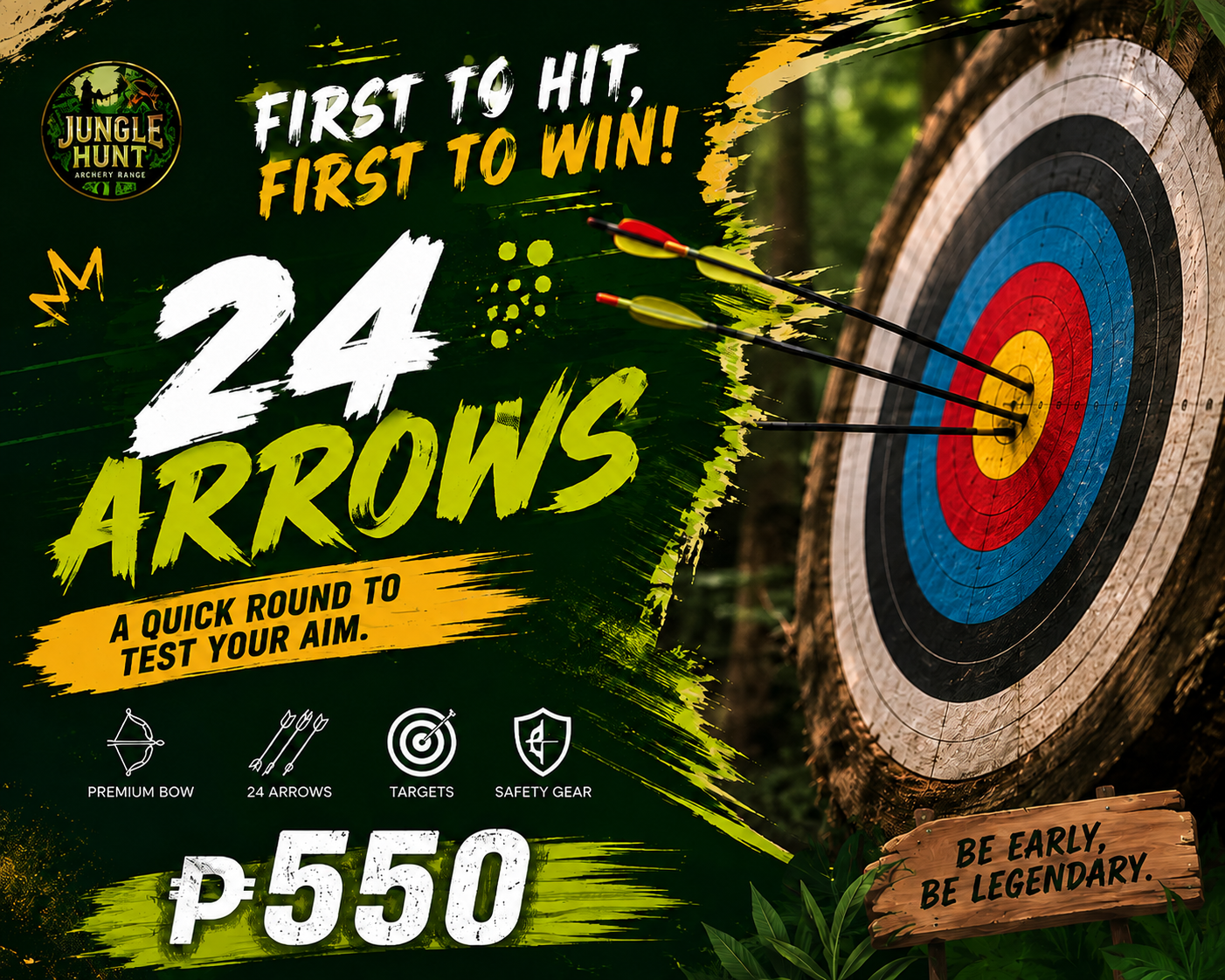 Wednesday and Saturday archery promo package at Jungle Hunt Siargao